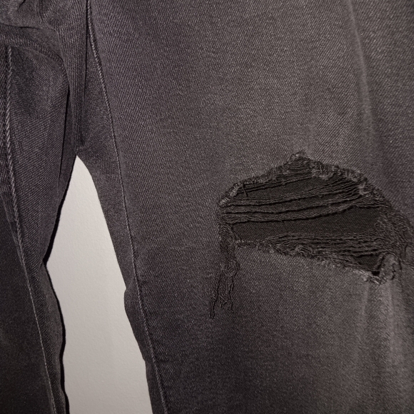 Levi's women's wedgie straight black jeans size 20W button fly distressed - Picture 3 of 5